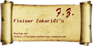 Fleiser Zakariás névjegykártya
